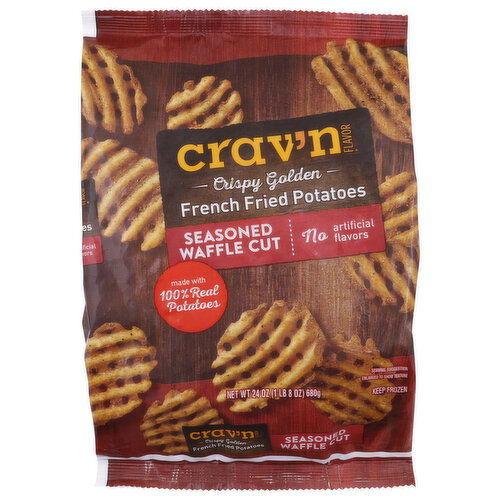 Crav'n Flavor Seasoned Waffle Cut French Fried Potatoes - 24 Ounce