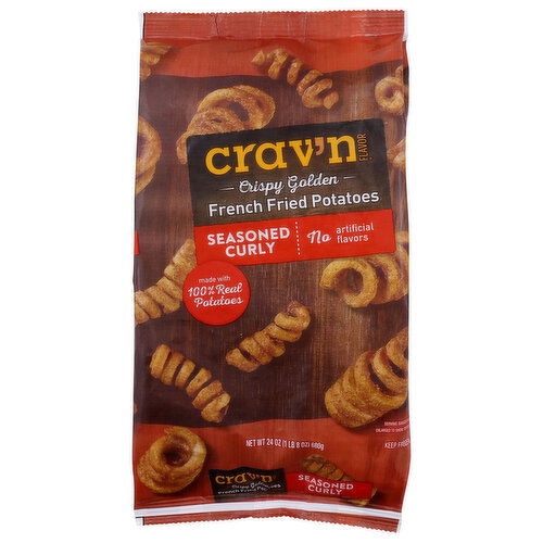 Crav'n Flavor Seasoned Curly French Fried Potatoes - 24 Ounce