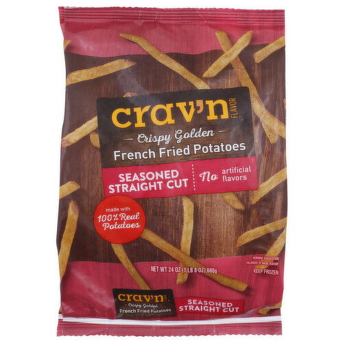 Crav'n Flavor Seasoned Straight Cut French Fried Potatoes - 24 Ounce
