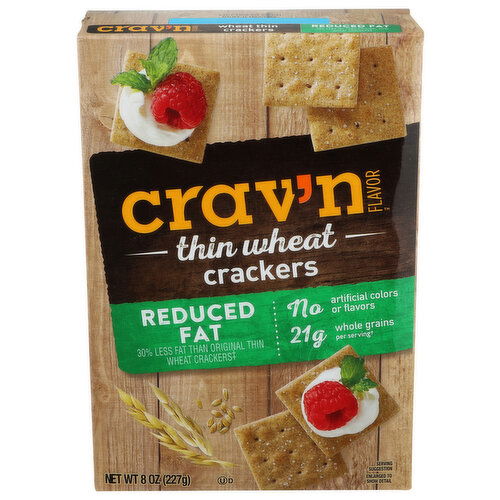 Crav'n Flavor Reduced Fat Thin Wheat Crackers - 8 Ounce