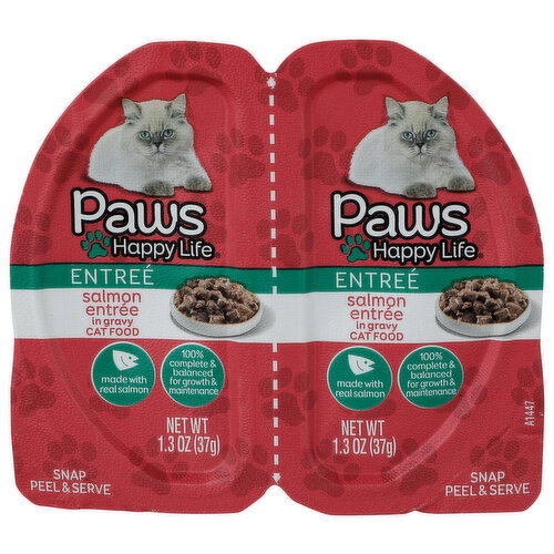 Paws Happy Life Salmon In Gravy Entrée Wet Cat Food - 2 Count