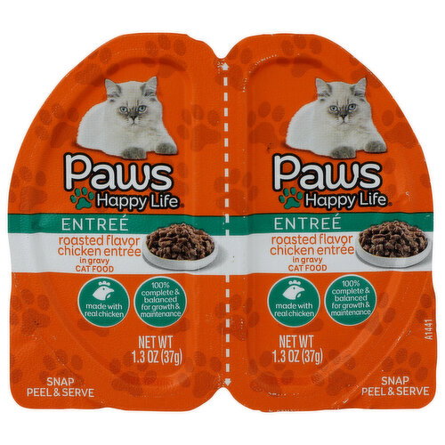 Paws Happy Life Roasted Flavor Chicken In Gravy Wet Cat Food - 2 Count