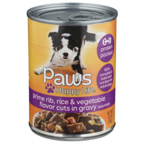 Paws Happy Life Prime Rib Rice & Vegetable Flavor Cuts In Gravy Dog Food - 13.2 Ounce Image 1 of 4