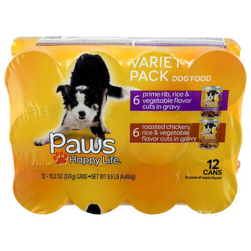 Paws Happy Life Variety Pack Dog Food - 0.825 Pound - 12 Count Image 1 of 2