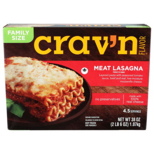 Crav'n Flavor Family Size Meat Lasagna - 38 Ounce - 1 Count