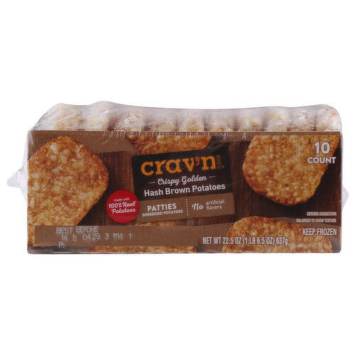 Crav'n Flavor Hash Brown Potato Patties - 2.25 Ounce - 10 Count