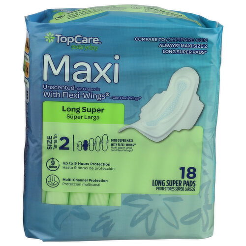 TopCare Maxi Long Super Pads - 18 Count
