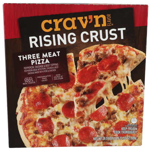 Crav'n Flavor Rising Crust Three Meat Pizza - 28.55 Ounce