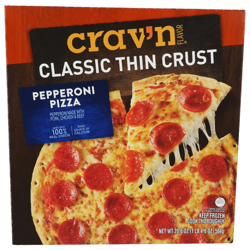 Crav'n Flavor Classic Thin Crust Pepperoni Pizza - 20.6 Ounce