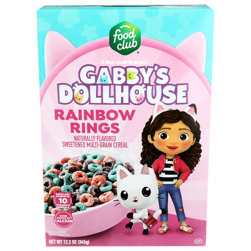 Food Club Gabby's Dollhouse Rainbow Rings Cereal - 12.2 Ounce