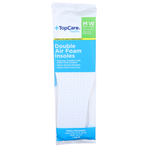 Topcare Health Menwomen Double Air Foam Insoles - 1 Count