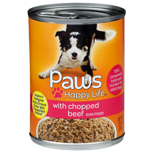 Paws Happy Life With Chopped Beef Dog Food - 13.2 Ounce