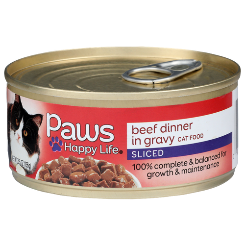 Paws Happy Life Beef Dinner In Gravy Sliced Cat Food - 5.5 Ounce