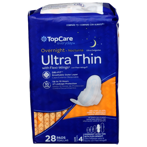 Topcare Everyday Overnight Ultra Thin - 28 Count