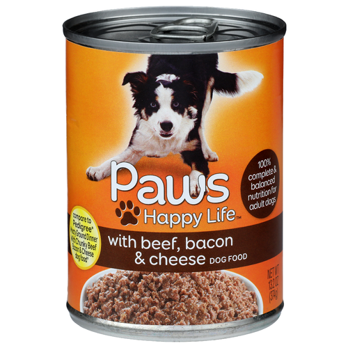Paws Happy Life With Beef, Bacon & Cheese Dog Food - 13.2 Ounce