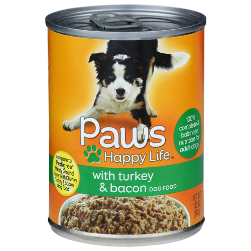 Paws Happy Life With Turkey & Bacon Dog Food - 13.2 Ounce
