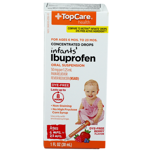 Top Care Health Dye-Free Berry Infants' Ibuprofen Oral Suspension Concentrated Drops - 1 Fluid Ounce