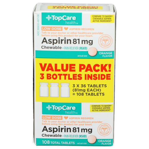 Topcare Health Orange Flavor Chewable Pain Reliever Nsaid - 108 Count