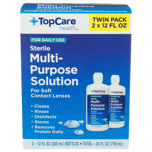 Topcare Health Sterile Multi Purpose Solution - 12 Fluid Ounce - 2 Count