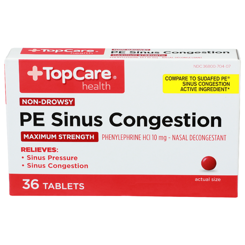 Topcare Health Pe Sinus Congestion - 36 Count