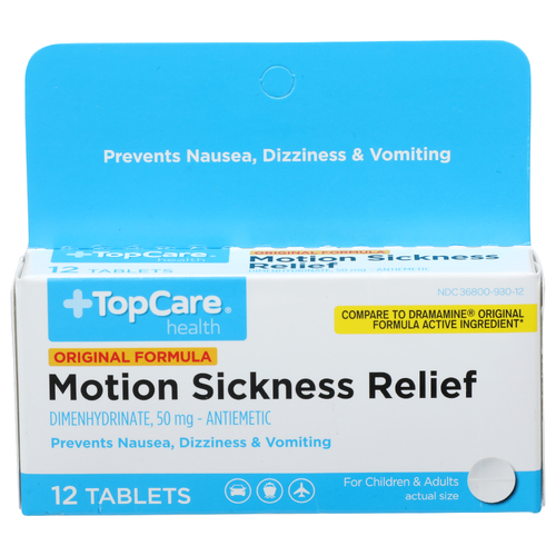Topcare Health Original Formula Motion Sickness Relief - 12 Count