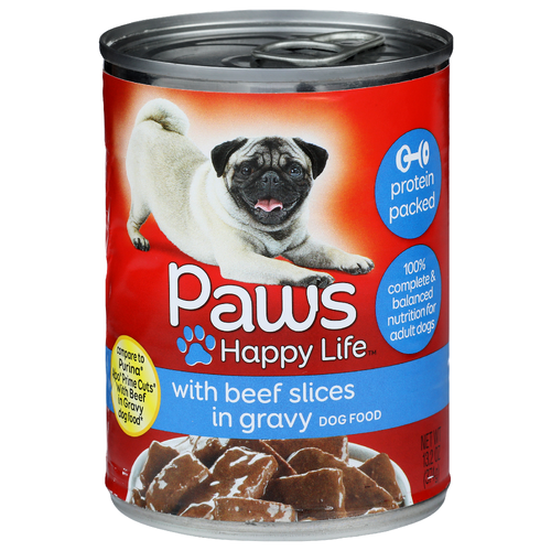 Paws Happy Life With Beef Slices In Gravy Dog Food - 13.2 Ounce