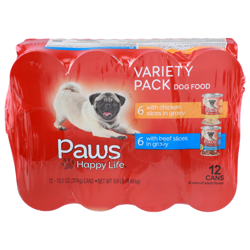 Paws Happy Life Variety Pack Dog Food - 13.2 Ounce - 12 Count