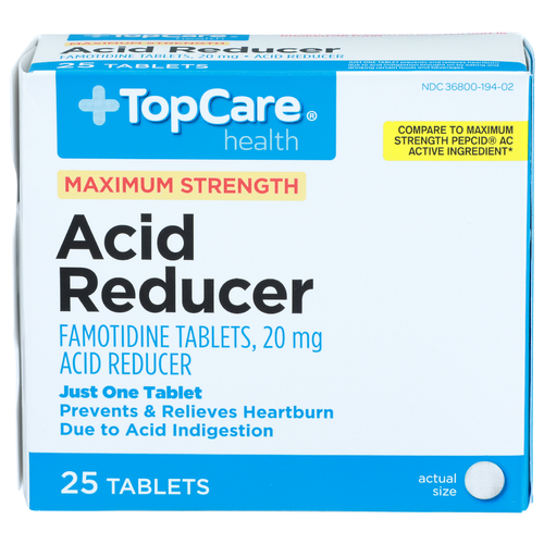 Topcare Health Acid Reducer Famotidine Tablets - 25 Count