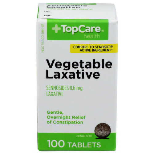Top Care Health Vegetable Laxative Tablets - 100 Count