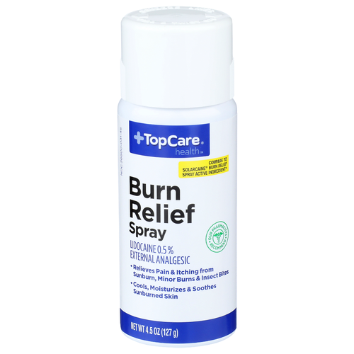 Topcare Health Lidocaine 0.5% External Analgesic Burn Relief Spray 0.5% - 4.5 Ounce