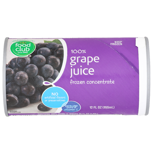 Food Club Frozen Concentrate Grape Juice - 12 Fluid Ounce