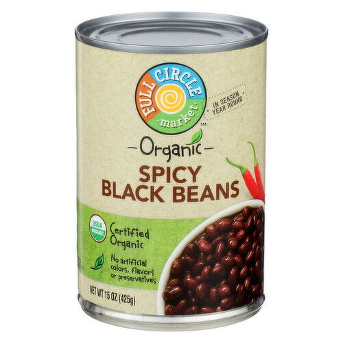 Full Circle Market Spicy Black Beans - 15 Ounce