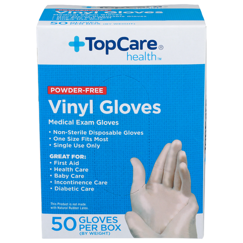 Topcare Health Medical Exam Gloves Vinyl - 50 Count