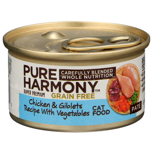 Pure Harmony Chicken & Giblets Recipe With Vegetables Pate Cat Food - 3 Ounce