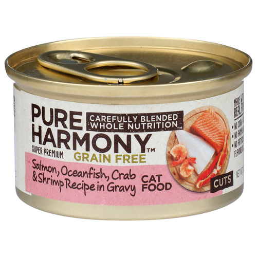 Pure Harmony Salmon, Oceanfish, Crab & Shrimp Recipe In Gravy Super Premium Grain Free Cat Food - 3 Ounce