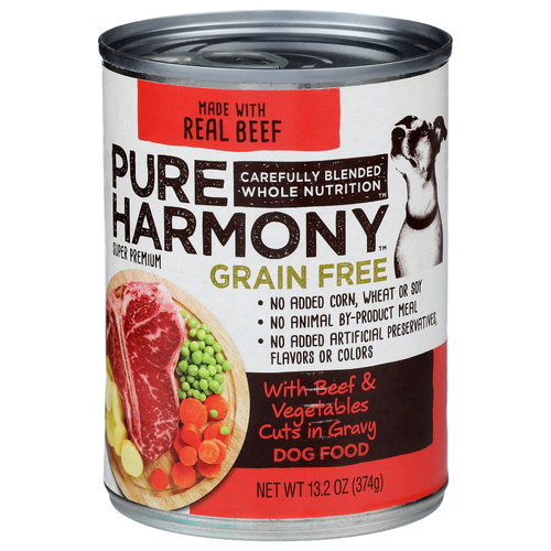 Pure Harmony Grain Free With Beef & Vegetables Cuts In Gravy Super Premium Dog Food - 13.2 Ounce