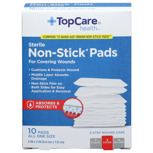 Topcare Health Sterile Non-Stick Pads - 10 Count