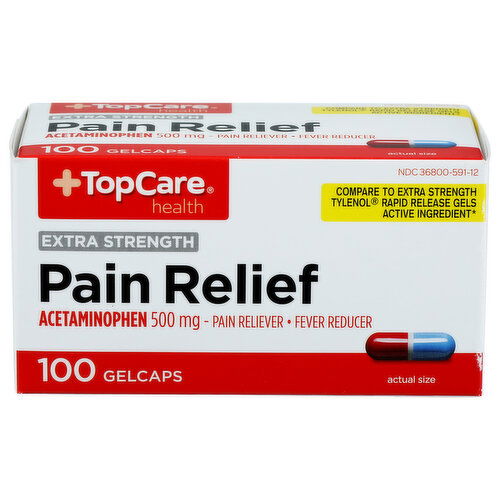 Top Care Health Extra Strength Pain Relief Gelcaps - 100 Count