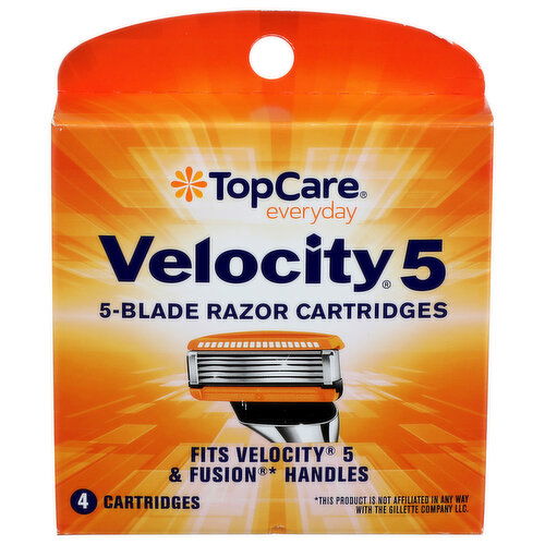 Top Care Everyday Velocity 5-Blade Razor Cartridges - 4 Count