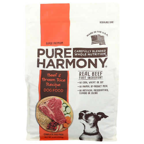 Pure Harmony Beef Brown Rice Recipe Dog Food - 4 Pound Image 1 of 4