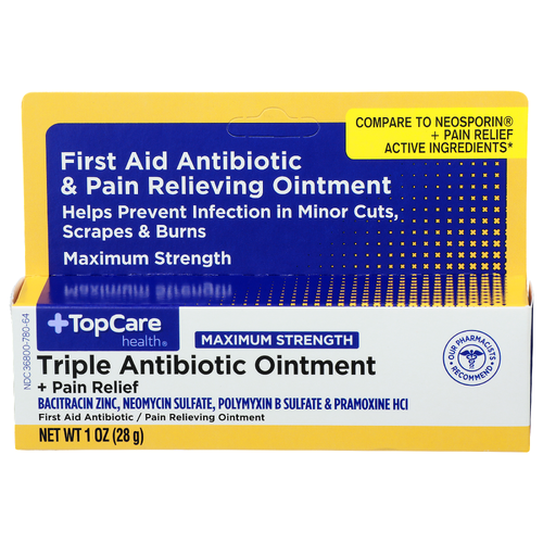 Topcare Health First Aid Antibiotic & Pain Relieving Ointment - 1 Ounce
