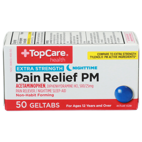 Topcare Health Extra Strength Pain Relief PM - 50 Count