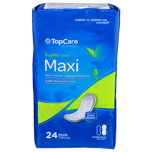 Topcare Everyday Super Maxi Pads - 24 Count