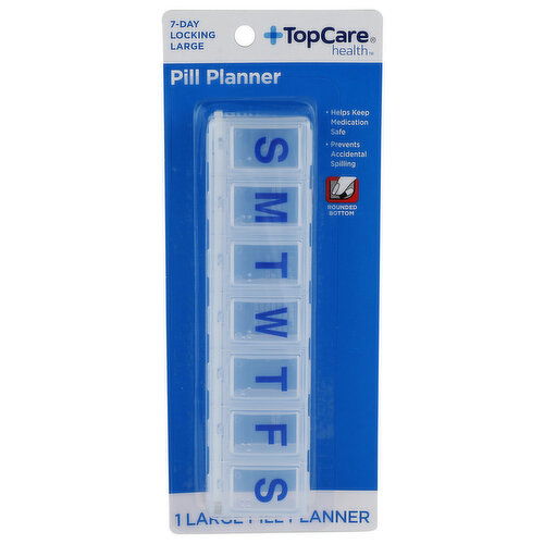 Top Care Health 7-Day Locking Pill Planner - 1 Count