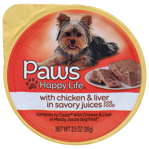 Paws Happy Life With Chicken & Liver In Savory Juices Dog Food - 3.5 Ounce