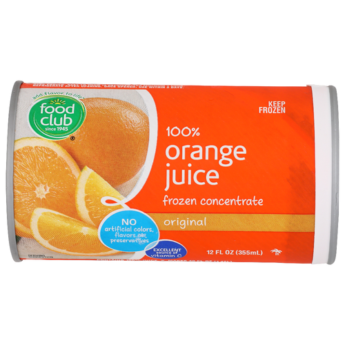 Food Club Original Frozen Concentrate Orange Juice - 12 Fluid Ounce