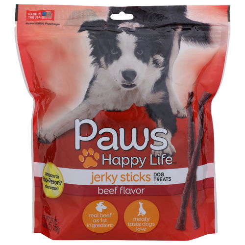 Paws Happy Life Beef Flavor Jerky Sticks Dog Treats - 25 Ounce