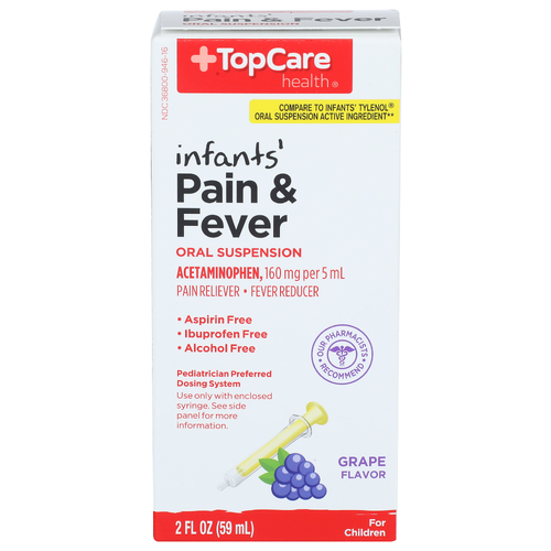 Topcare Health Grape Flavor Infants' Pain & Fever - 2 Fluid Ounce