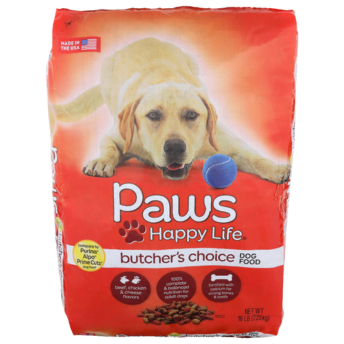 Paws Happy Life Beef, Chicken & Cheese Dog Food - 16 Pound