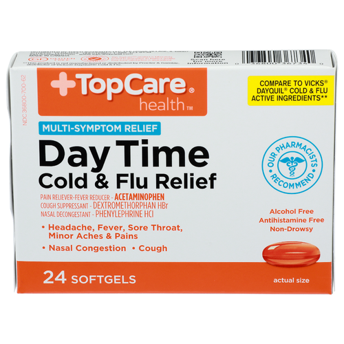 Topcare Health Day Time Cold & Flu Relief - 24 Count